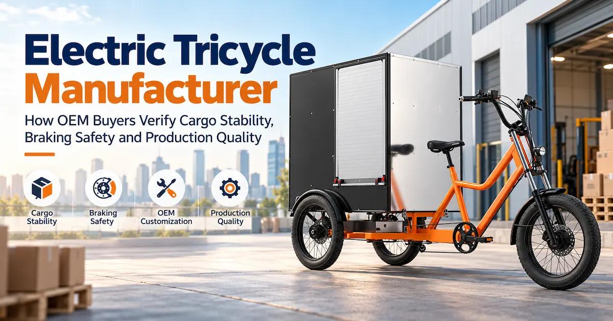 Electric Tricycle Manufacturer: How OEM Buyers Verify Cargo Stability, Braking Safety and Production Quality